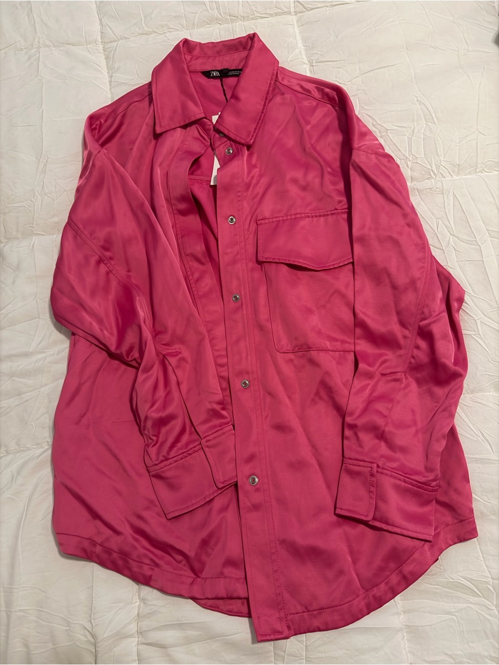 Zara Bright Pink Lightweight Overshirt